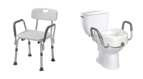 bathroom safety chair and toilet handles